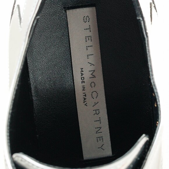 Stella McCartney Elyse Silver Star Vegan-Leather Lace-Up Platforms - Picture 10 of 11